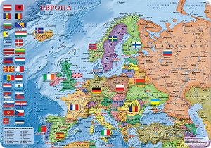 Карта Европы. Политическая